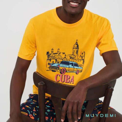 PIJAMA HOMBRE MANGA CORTA 100% ALGODON 380044 MUYDEMI